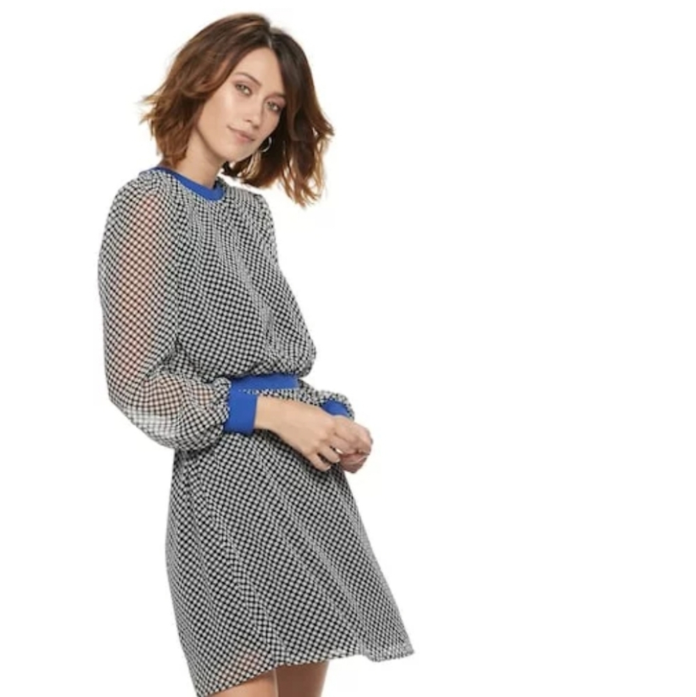 POPSUGAR at Kohl's Collection Constrast-Trim Dot Mini Dress xxl